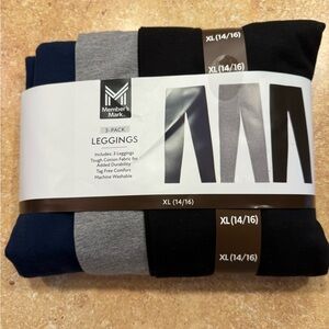 NWT Members mark 3 pack leggings size xl